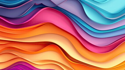 Fototapeta premium A vibrant background with colorful, layered waves and curves.