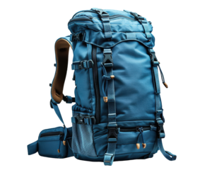 Stylish blue backpack designed for adventure, offering ample storage and durability for outdoor excursions and travel.