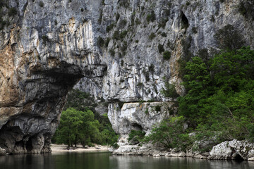 Gorges in the Ardeche river - Pont d'Arc - Vallon-Pont-d'arc - Ardeche - France