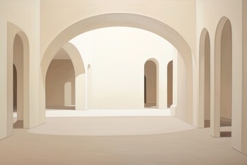 Architecture building corridor floor.