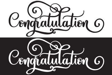 Congratulations - Typography, Lettering, vector for greeting. Congratulations lettering greeting sign. Handwritten modern brush vector text for greeting card, banner, poster, t-shirt. in eps 10.
