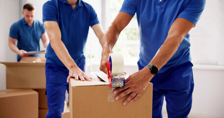 Skilled Logistics Specialist Wrapping Furniture