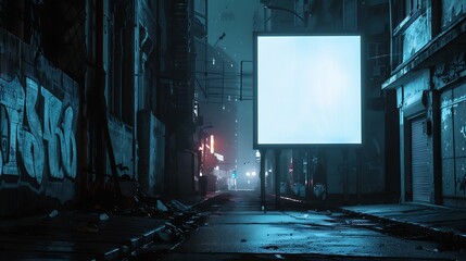 A Futuristic Cityscape with Concrete Buildings and a Gloomy Atmosphere