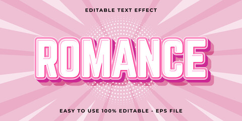 Editable text effect romance 3d cartoon template style trendy vector