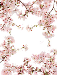 Obraz premium cherry blossom abstract pattern with empty space on white background 