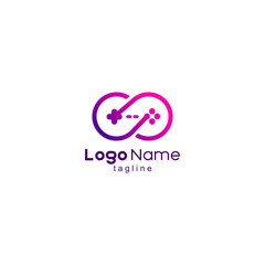 Fototapeta premium infinity console game logo design vector