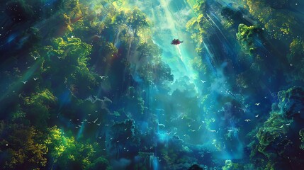 Naklejka premium Birds-eye view of a vast