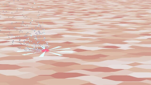 3d shooting laser light on the skin layer for treating skin or treating blemishes, acne scars, tattoo removal. 3d illustration render