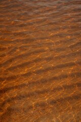 Clear water of Lake Ladoga and sandy bottom.