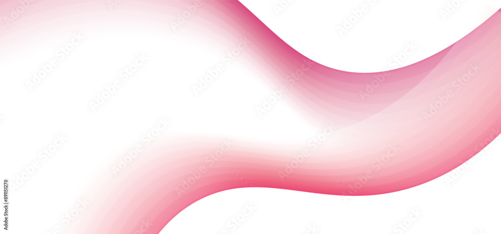 Poster abstract pink background with waves thin line on white. isolated on white background in concept luxu