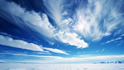 Obraz premium Antarctic sky blue sky white clouds background picture