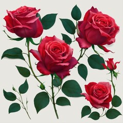 Fototapeta premium pattern with red roses
