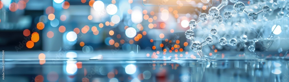 Poster abstract science concept with bokeh background