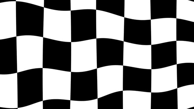 Dynamic race flag animation background featuring black and white checkered patterns. Perfect for motorsport videos, event promotions, racing-themed projects, and digital displays