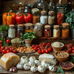 Curated Ingredient Selection Pose for Culinary Inspiration.