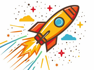 Naklejka premium rocket ship taking off