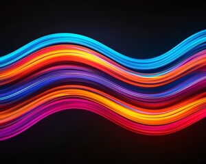 Light trails forming dynamic patterns, organic shapes, vibrant and energetic