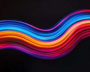 Streams of light trails forming abstract patterns, organic shapes, dynamic and vibrant