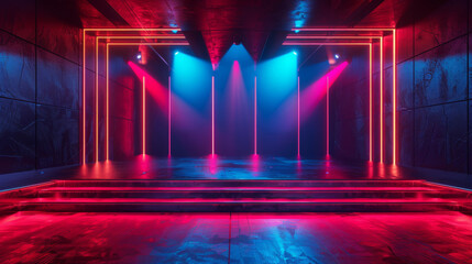 Advanced LED lighting and digital effects stage setup for modern event promotions.