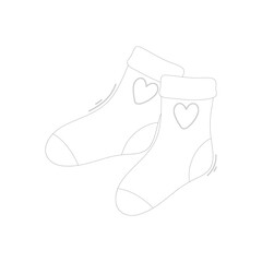 Socks coloring book for kids. Coloring page. Vector children's illustration.