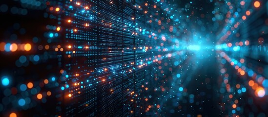 Obraz premium Abstract Blue and Orange Bokeh Lights