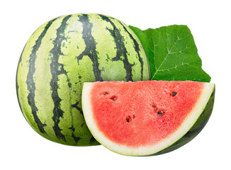 Watermelon fruit isolated on white background.