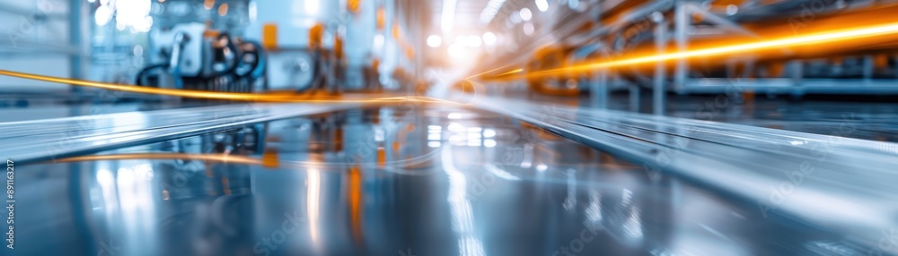 Poster abstract image of a moving escalator