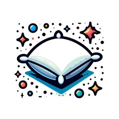 Cartoon style pillow on a white background, flat colors, in vector style