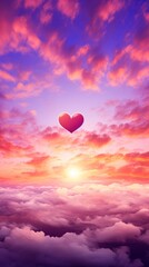 Fototapeta premium Backgrounds outdoors cloud heart.