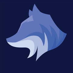 New Blue Fox Logo face logo 