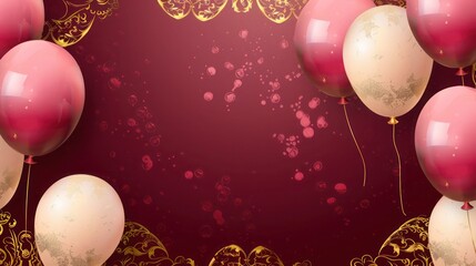 balloons on a red background