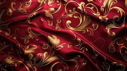 red background with golden ornament