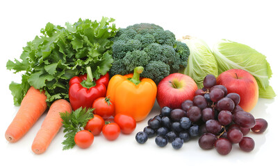 vegetable and fruits photo or illustrator on white background