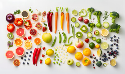 vegetable and fruits photo or illustrator on white background