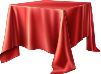 Red tablecloth isolated on transparent background. PNG