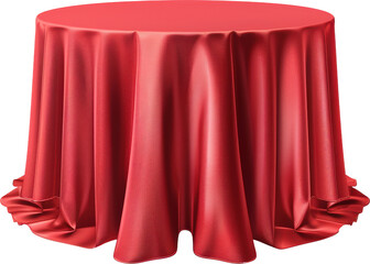 Red tablecloth isolated on transparent background. PNG