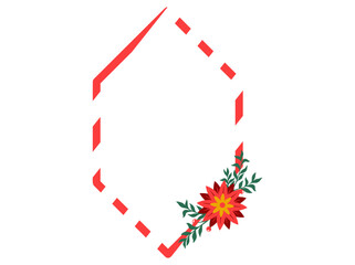 Christmas Flower Frame Border Illustration