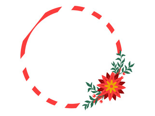 Christmas Frame with Flower Decoration