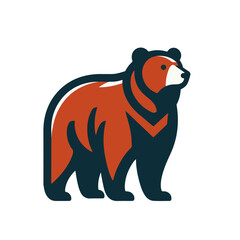 flat vector logo of a bear.