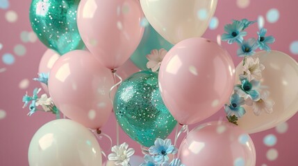 pink and yellow balloons