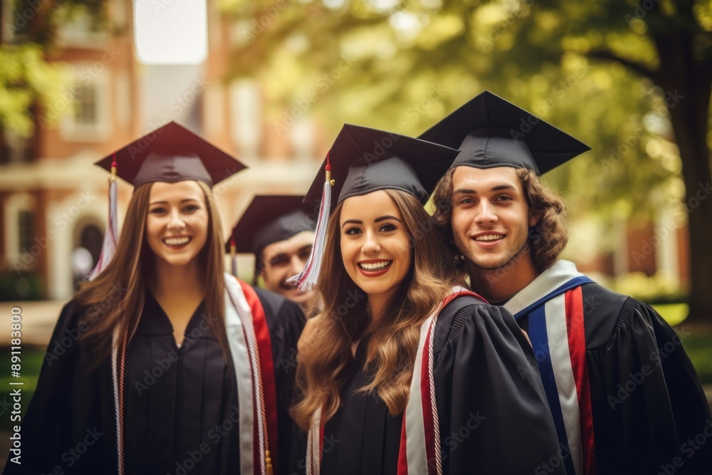 Canvas Prints american college students graduate graduation university cheerful.