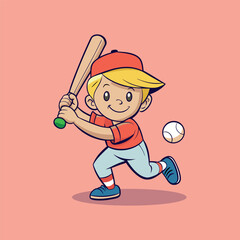 baseball mascot character logo design vector illustration