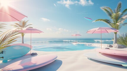 Naklejka premium Tropical Paradise Poolside