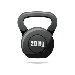 Kettlebell vector isolated on white background.