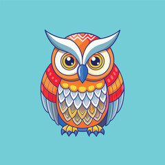owl mascot character logo design vector illustration
