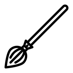 broomstick icon in outline style