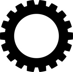 Cogwheel, Flat gear with big hole in the middle in black