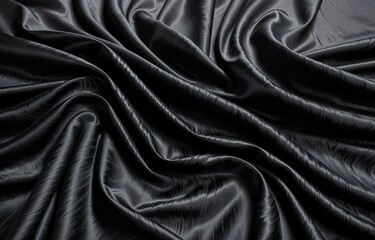 Obraz premium Black wrinkled fabric texture background