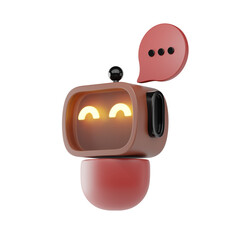 chat bot 3d icon and illustration