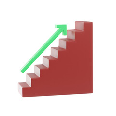 growth arrow 3d icon and illustration